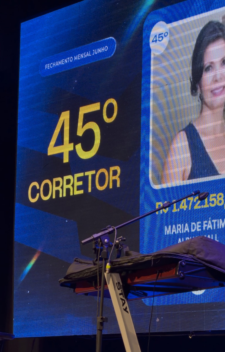 Print da premiação de Maria de Fátima, 45º corretor MyBroker em junho